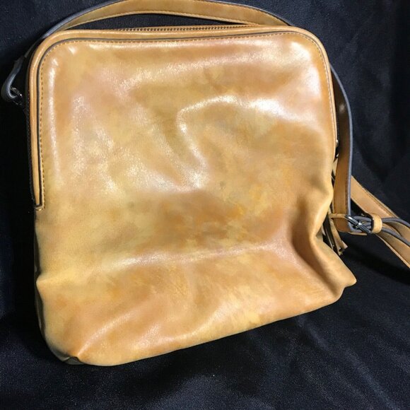 PinkStix Faux Leather Tan Crossbody Bag Purse Chettah Print Lining - Picture 4 of 13